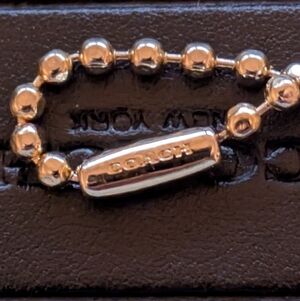 Coach Black Leather Hang Tag